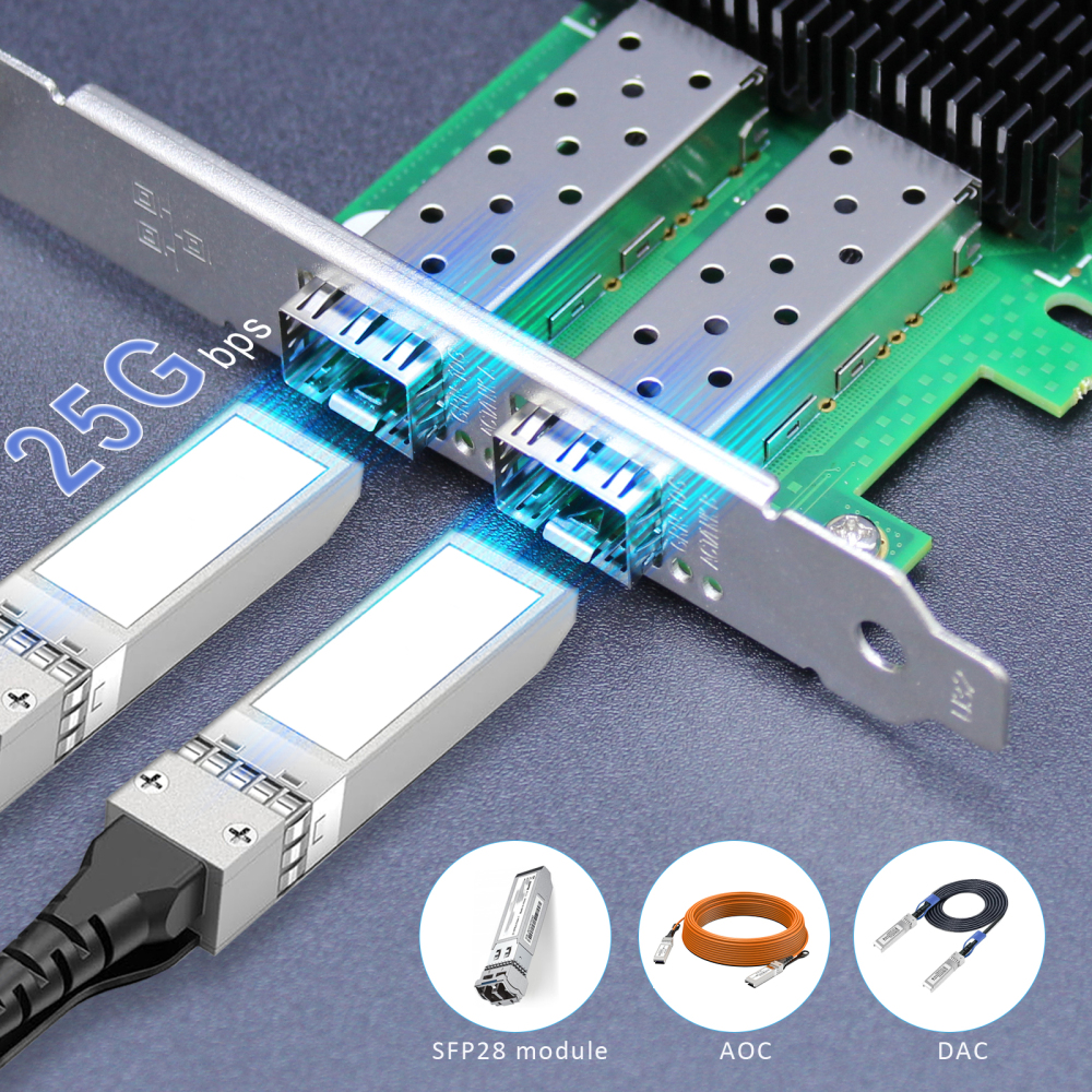 ST7337 2-Port 25Gb SFP28 Server Network Card with Mellanox ConnectX-5 Controller, RDMA Over Converged Ethernet (RoCE)