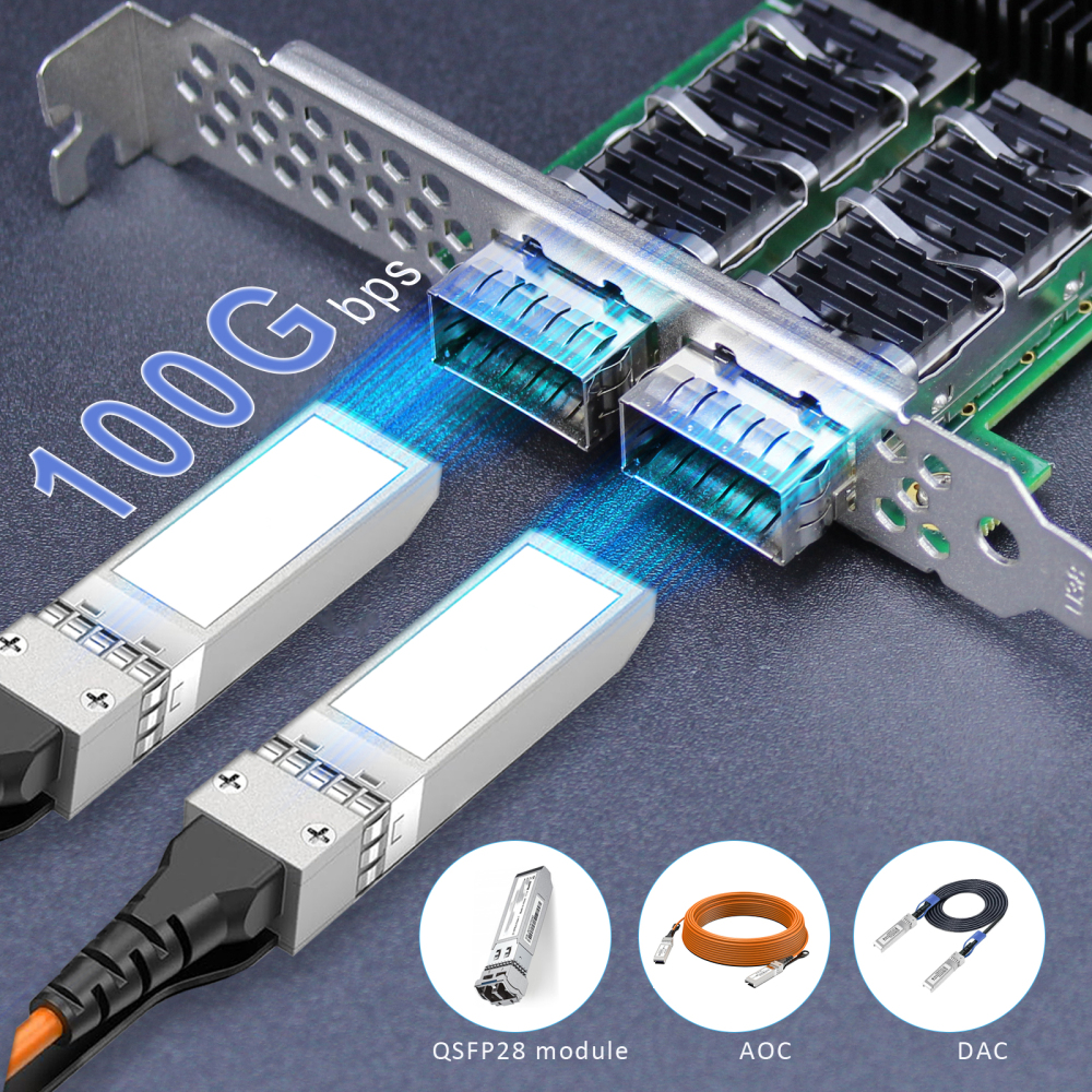 ST7338 2-Port 100Gb QSFP28 Server Network Card with Mellanox ConnectX-5 Controller, RDMA Over Converged Ethernet (RoCE)