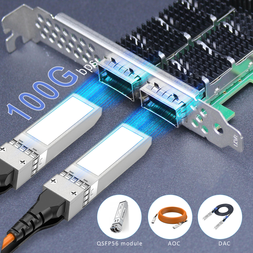 ST7437 2-Port 100Gb QSFP56 Ethernet Network Card with Mellanox ConnectX-6 Dx Controller, RDMA Over Converged Ethernet (RoCE)