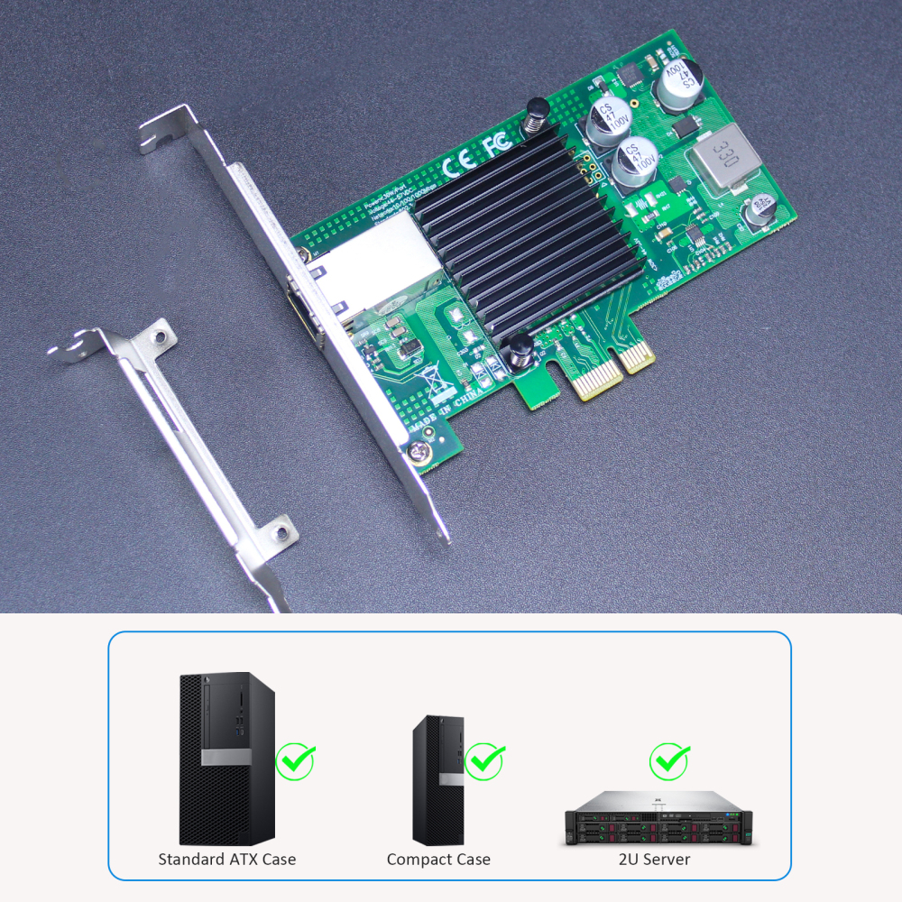 ST7225 PoE+ Network Card with AVB/TSN Function, Gigabit Ethernet RJ45 LAN Port, PCIE 2.1 X1 Interface