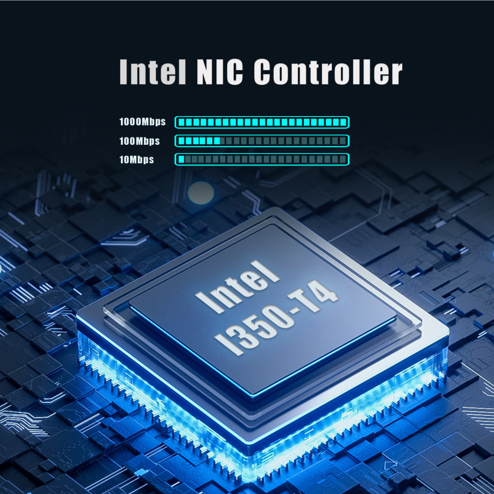 ST7478 4-Port M12 PoE+ Network Card with Surge-Proof Design for Outdoor Installation, PCIE 2.0 X4 Interface
