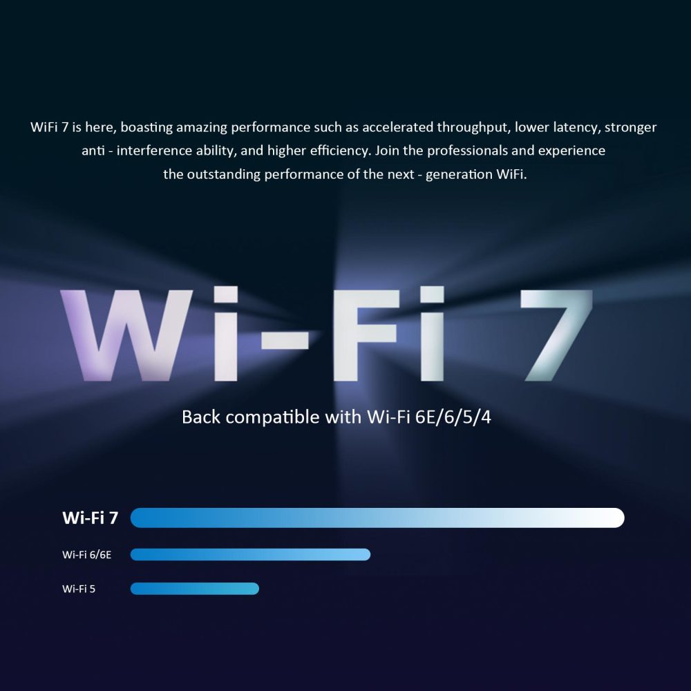 BE6500 WiFi 7 PCIe WiFi Card for AMD/Intel Desktop PC with MT7925B Controller, Bluetooth 5.4