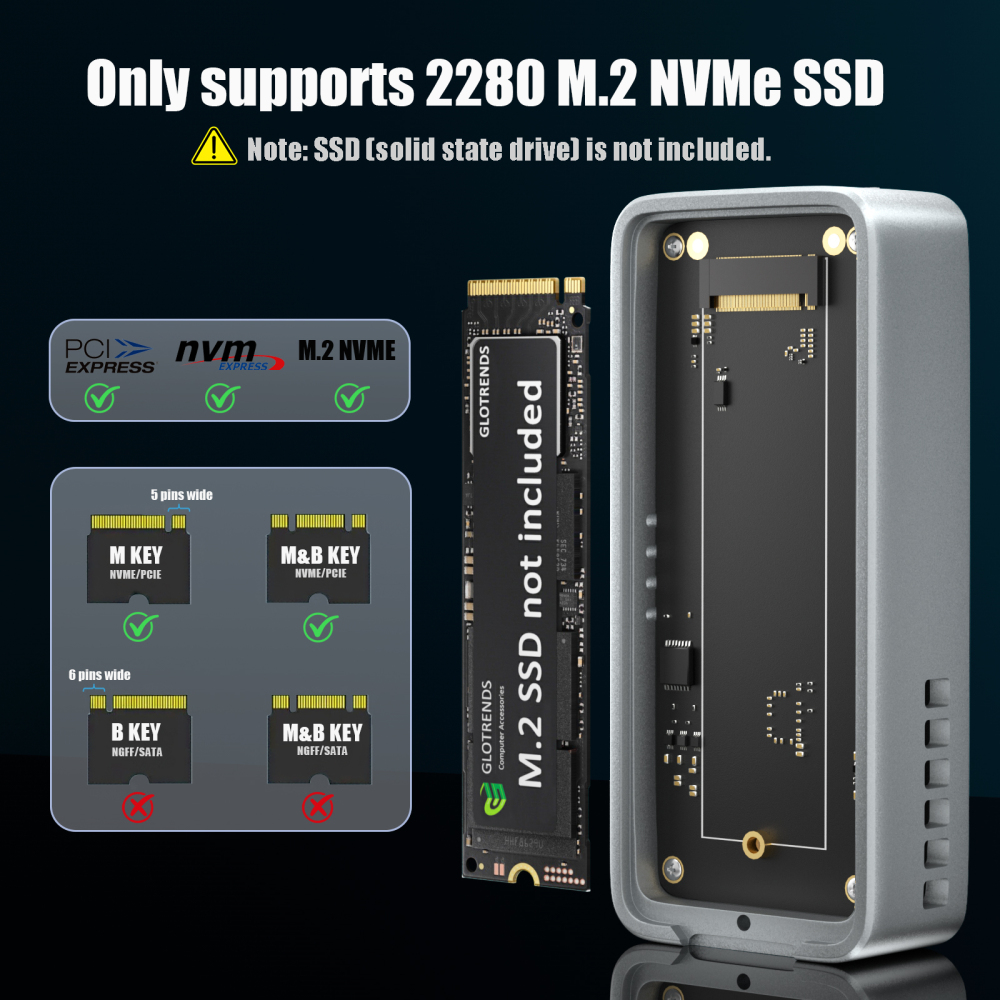 EM6003 80Gbps M.2 NVMe SSD Enclosure, Compatible with Thunderbolt 5/4/3/USB4 and USB 3.2(20Gbps)/3.1/3.0/2.0