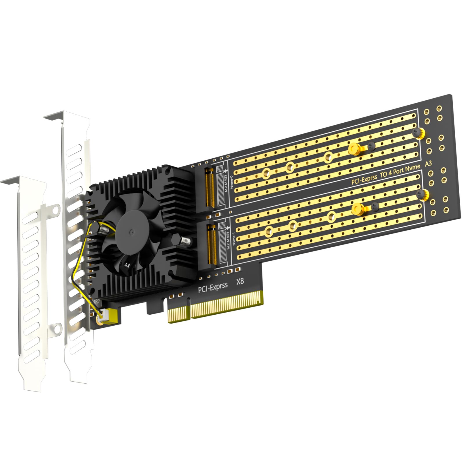 分岐不要 PCIe3.0x8からNVMeスロット4基 拡張カード ASM2812 PA40 Quad M.2 NVMe PCIe 3.0 X8 Adapter with ASM 2824 PCIe