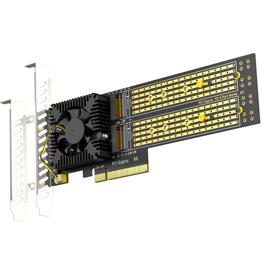 PA40 Quad M.2 NVMe to PCIe 3.0 X8 Adapter with PCIe Bifurcation, Setup Soft M.2 NVMe RAID via OS Tool
