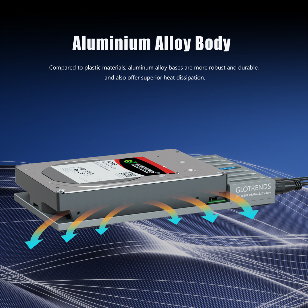 20Gbps USB-C to 2.5/3.5 Inch U.2 SSD Docking Station