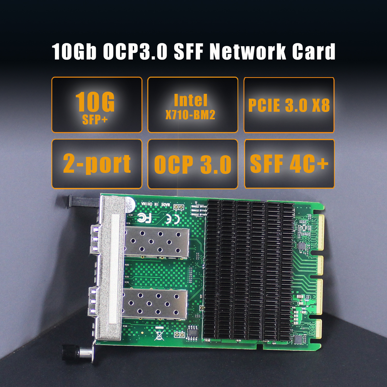 2-Port 10Gbps SFP+ OCP 3.0 Server Network Card with Intel X710-BM2 Controller