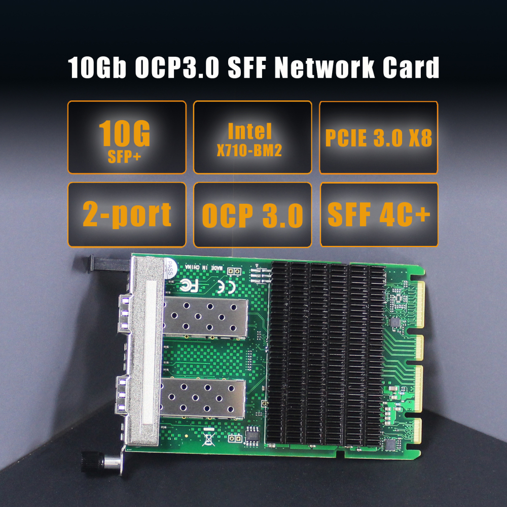 2-Port 10Gbps SFP+ OCP 3.0 Server Network Card with Intel X710-BM2 Controller