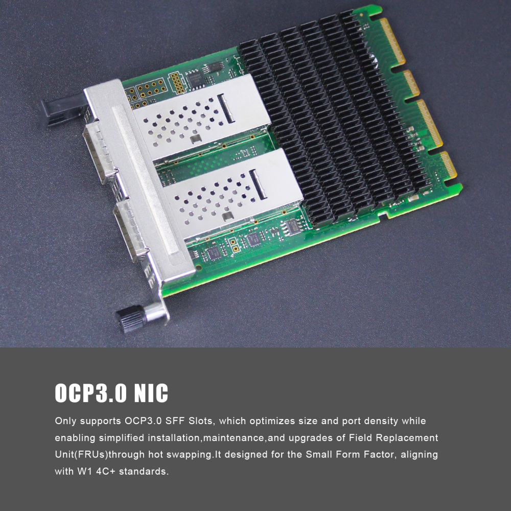 2-Port 100Gbps QSFP28 OCP 3.0 Network Card with Intel E810-CAM2 Controller