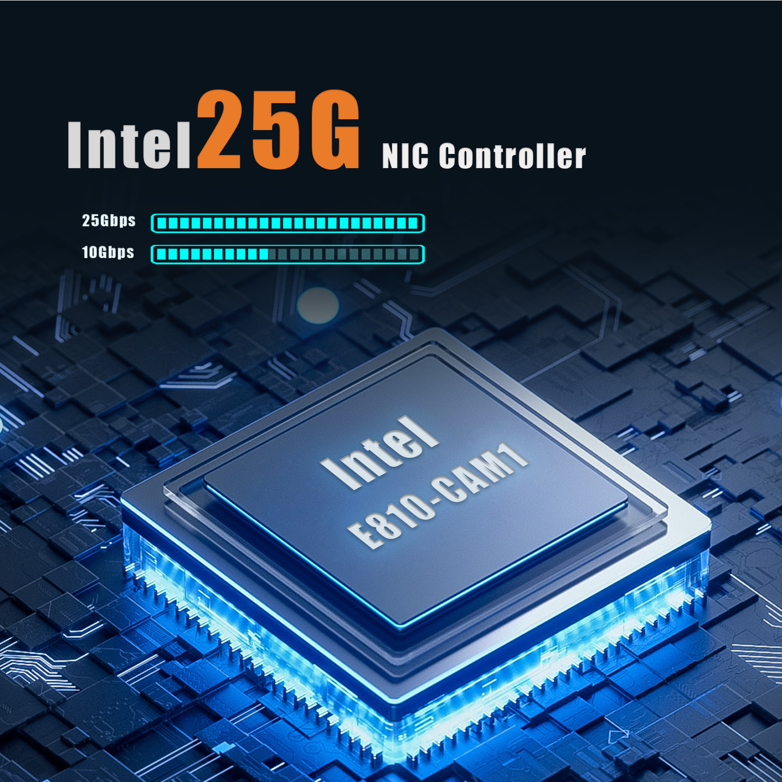 4-Port 25Gbps SFP28 OCP 3.0 Network Card with Intel E810-CAM1 Controller