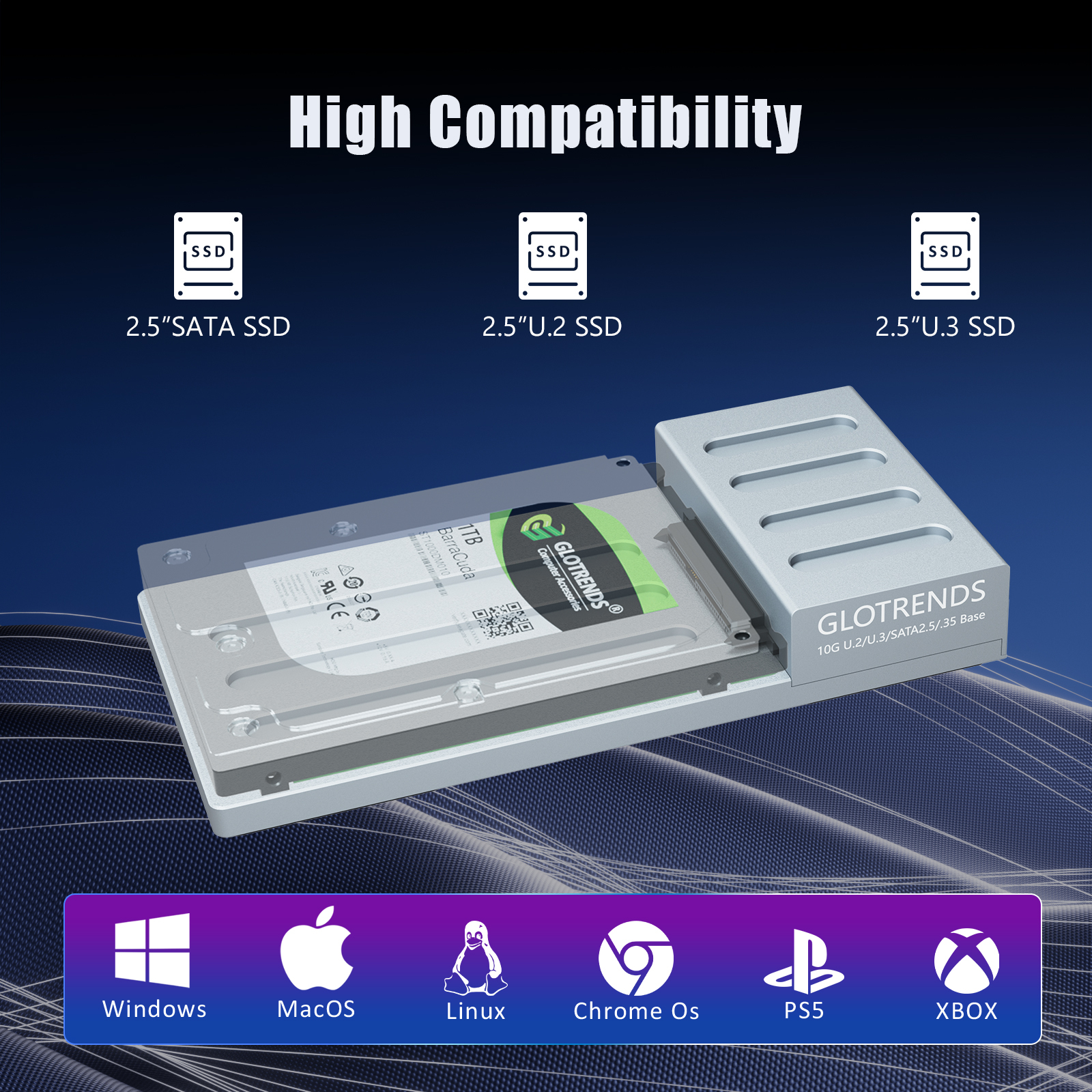 10Gbps USB-C to 2.5 Inch U.2 SSD Docking Station