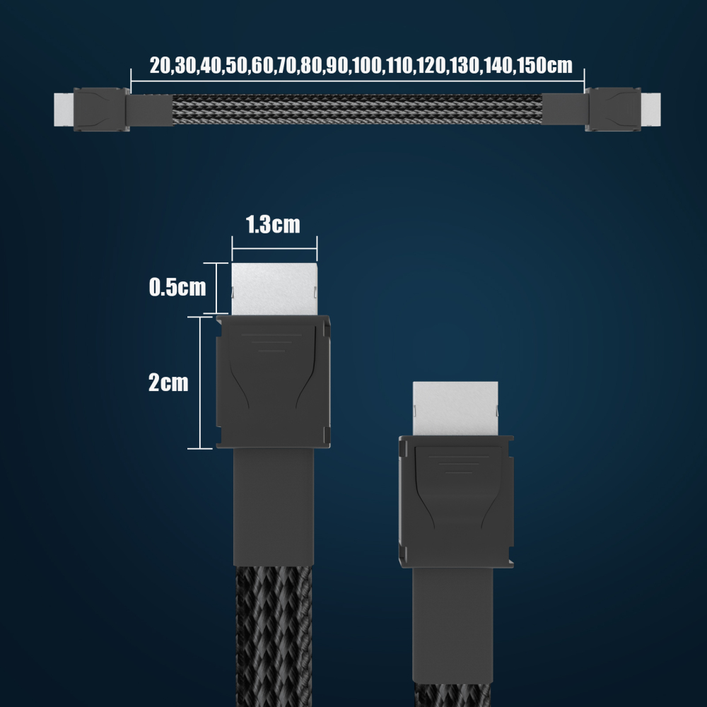 Oculink Cable PCIe 4.0 SFF-8611 4i Male Extension Cable for Oculink eGPU onexGPU Mini PC SSD
