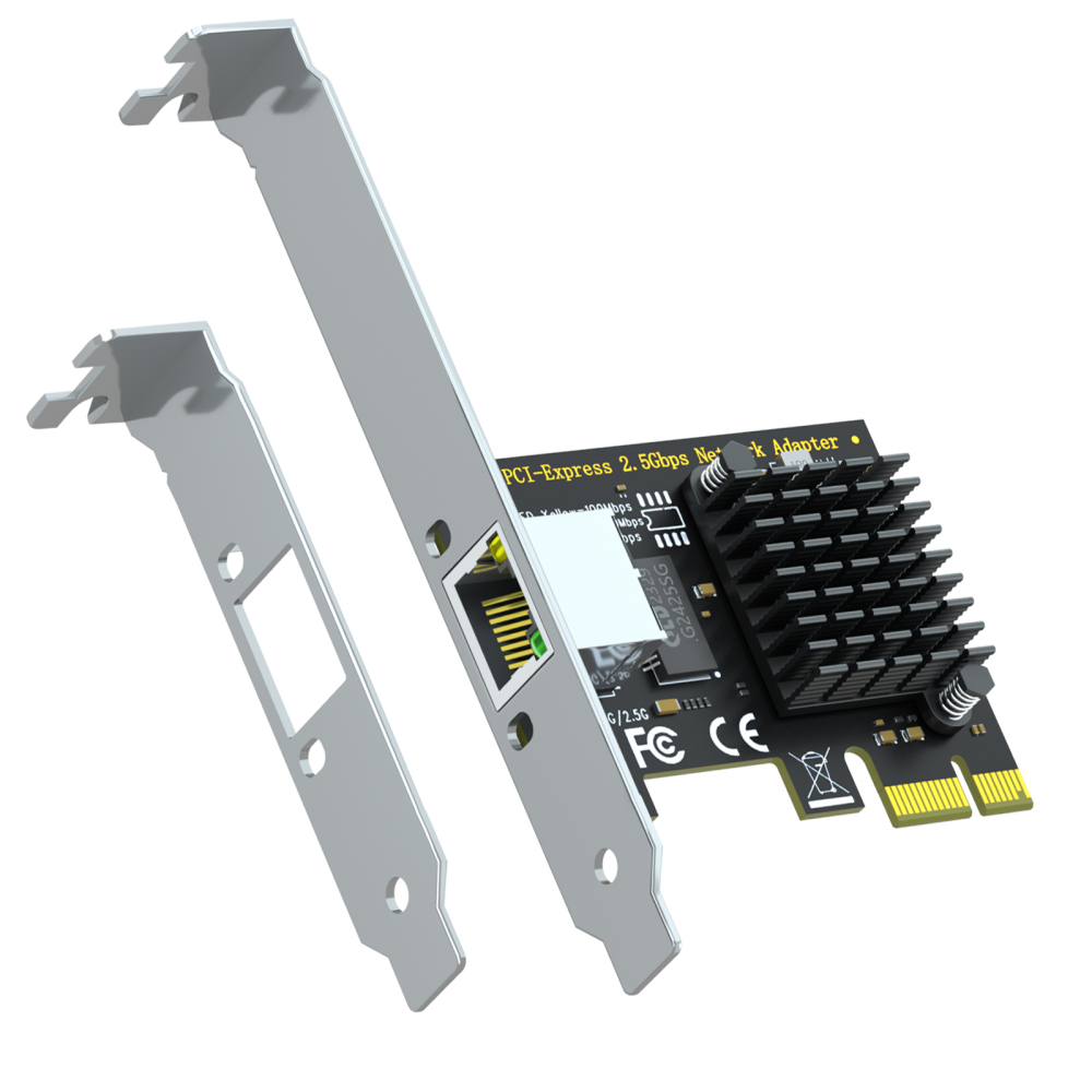 2.5Gb Network Card for Desktop PC/Server, RJ45 Port, 2500/1000/100Mbps Speed