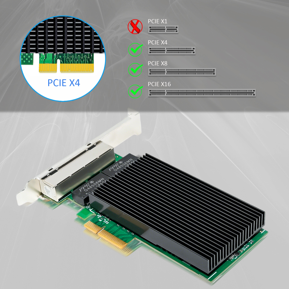 2.5Gb Network Card with 4 RJ45 Port, Intel I226-V Controller,PCIe 3.1 x4, Low Profile