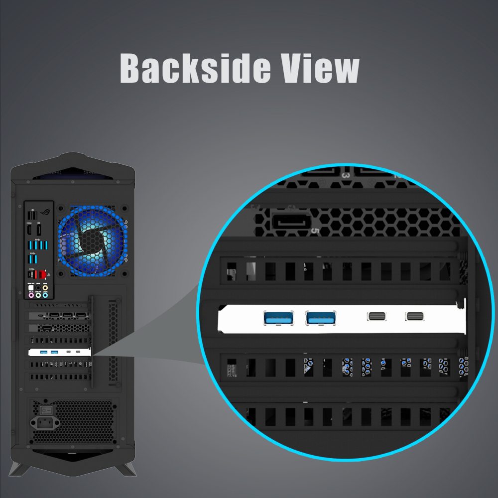 4-Port PCIe USB Expansion Card,5Gbps Speed (USB 3.2 Gen 1), PCIe 2.0 X1 Interface