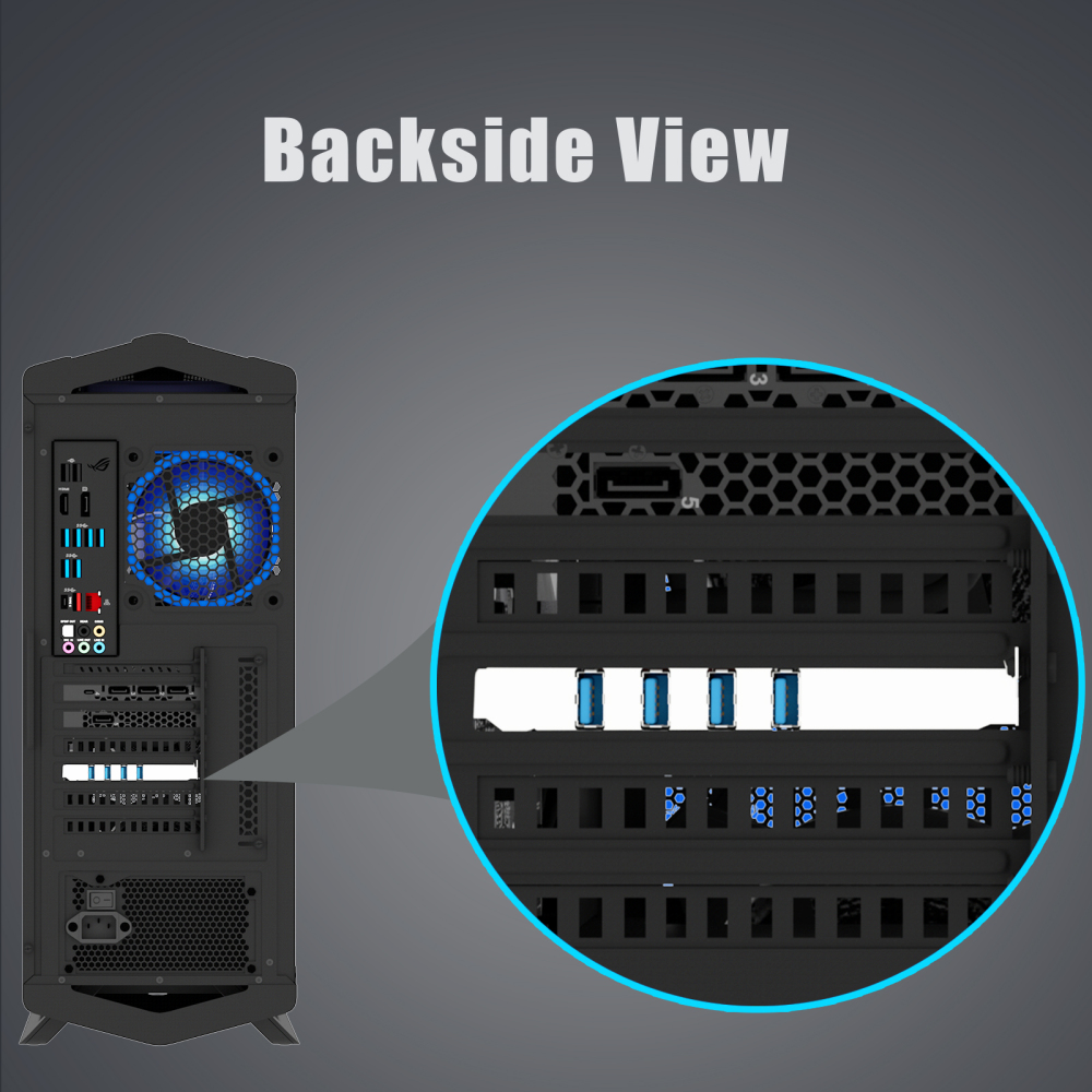 4-Port PCIe USB-A Expansion Card,5Gbps Speed (USB 3.2 Gen 1), PCIe 2.0 X1 Interface