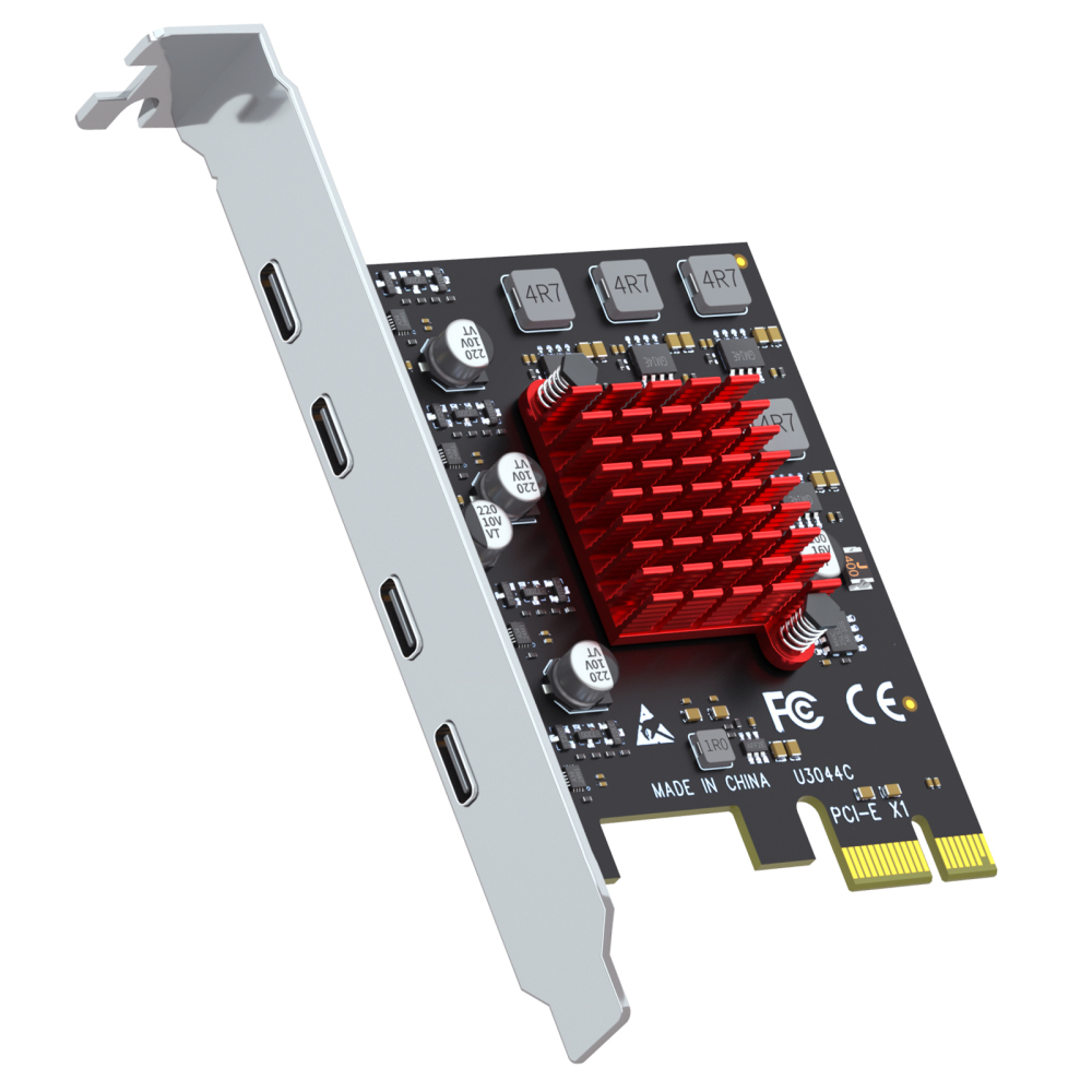 4-Port PCIe USB Expansion Card, 4 USB-C Ports (USB 3.2 Gen 1)