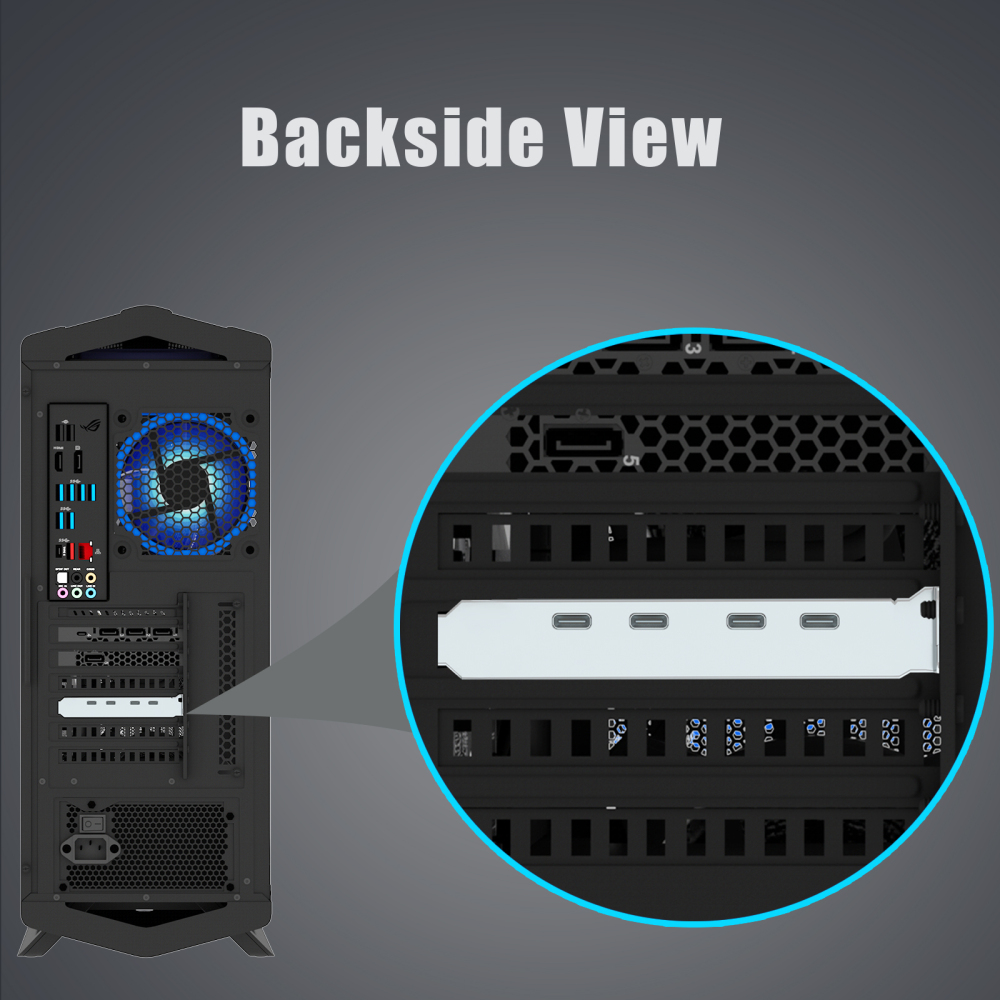 4-Port PCIe USB Expansion Card, 4 USB-C Ports (USB 3.2 Gen 1)