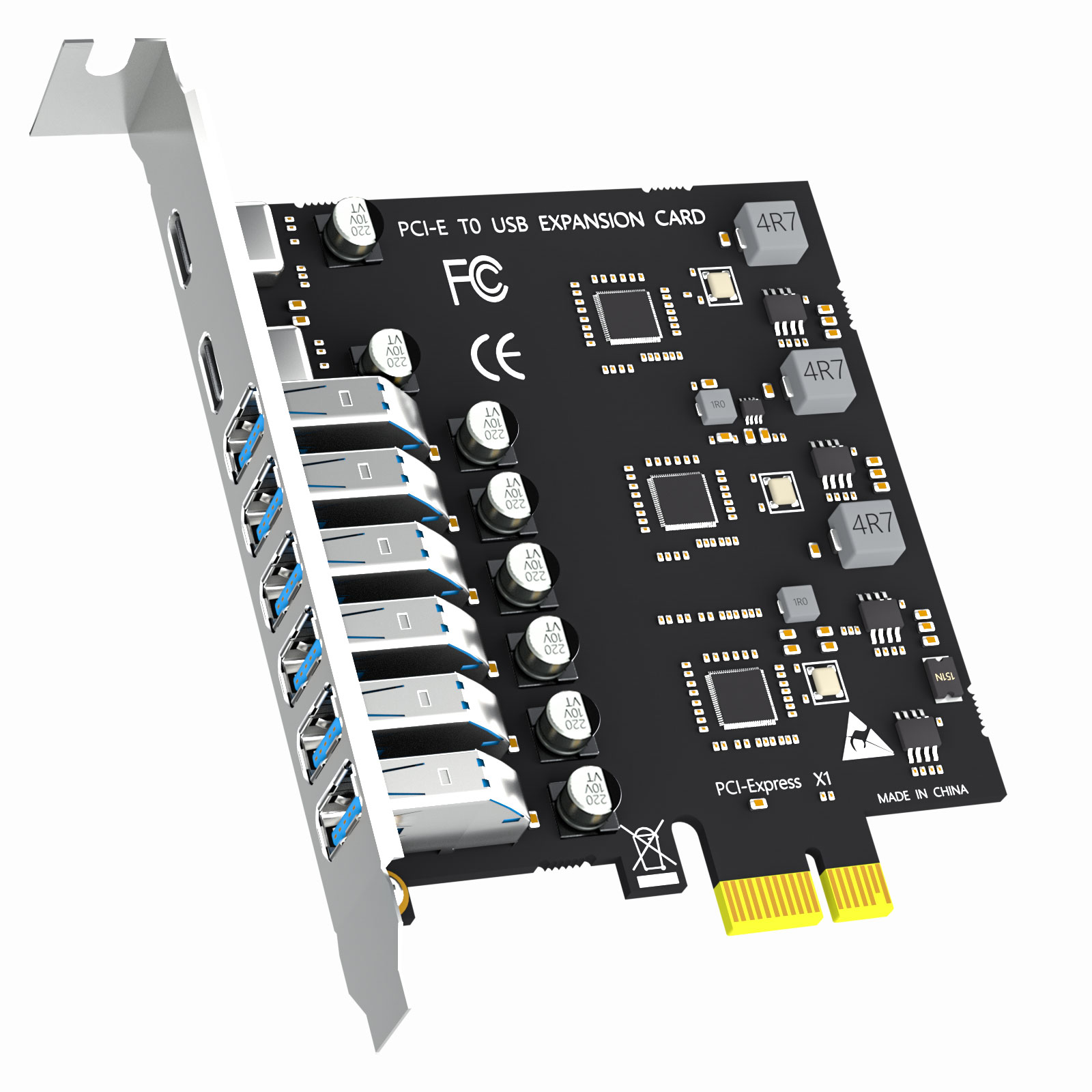 U6A2C 8-Port USB-A&C 3.2 Gen 1 PCIe Expansion Card