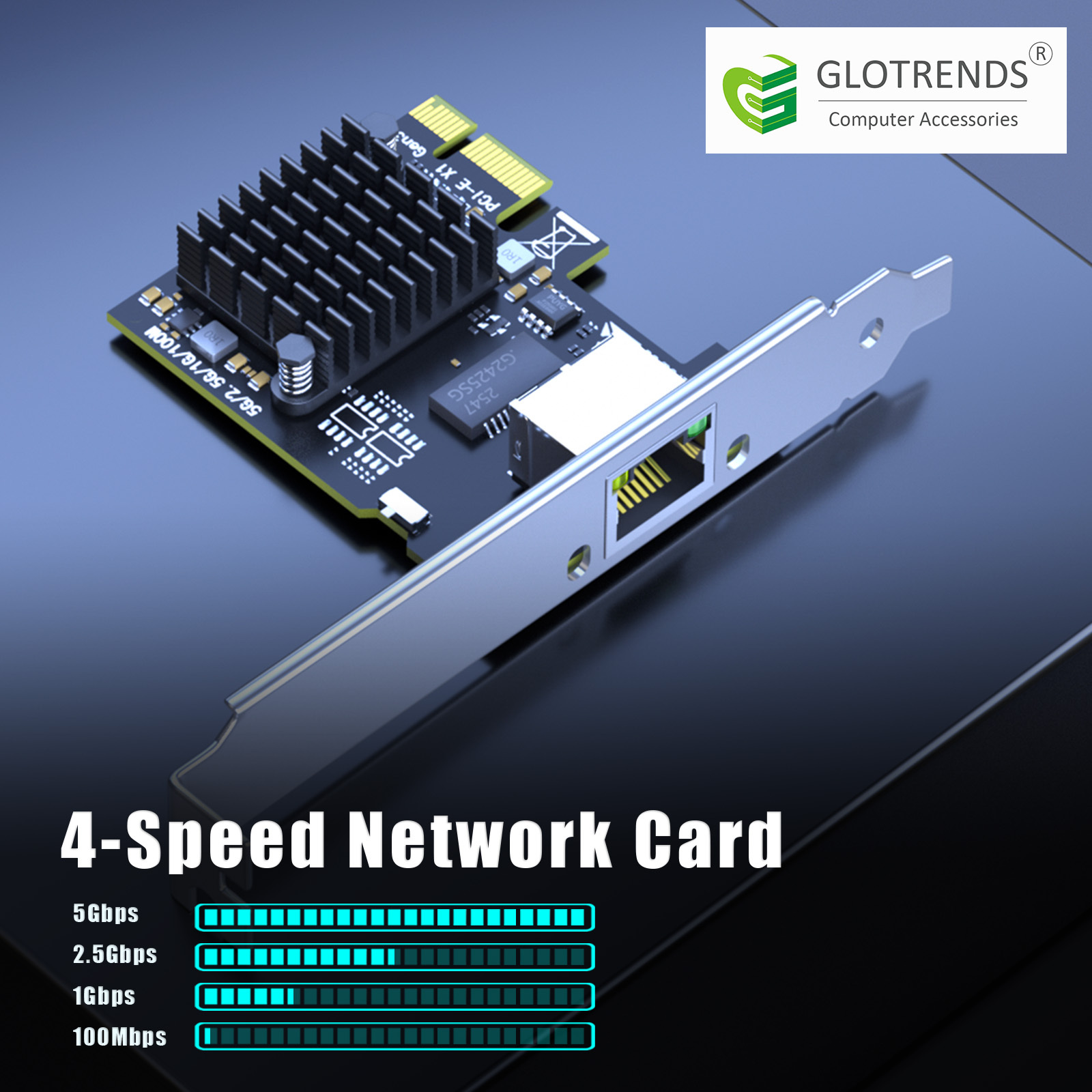 LE8126P 5Gb PCIe Network Card for Desktop PC/Server, RJ45 Port, WOL, PXE Legacy BIOS and UEFI