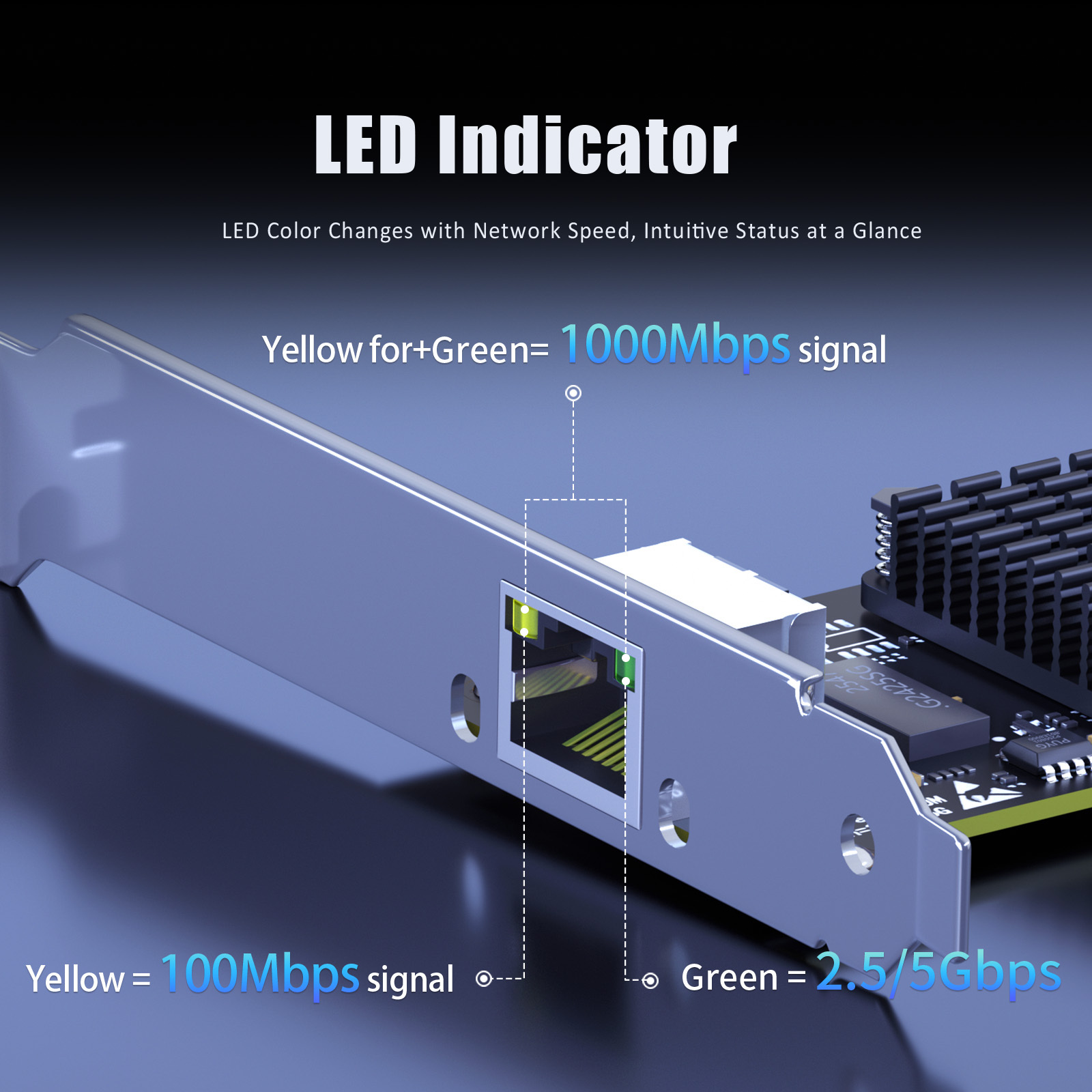LE8126P 5Gb PCIe Network Card for Desktop PC/Server, RJ45 Port, WOL, PXE Legacy BIOS and UEFI