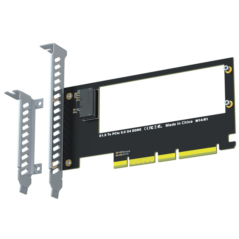 M14 E1.S to PCIe 5.0 X4 Adapter Card for EDSFF NVMe SSD