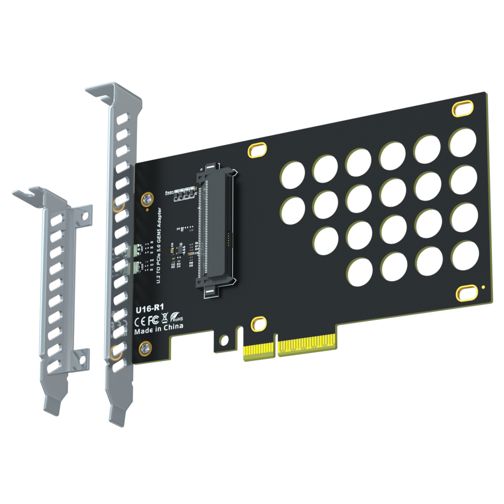 PU15N U.2 to PCIe 5.0 X4 Adapter Card for U.2 NVMe SSD