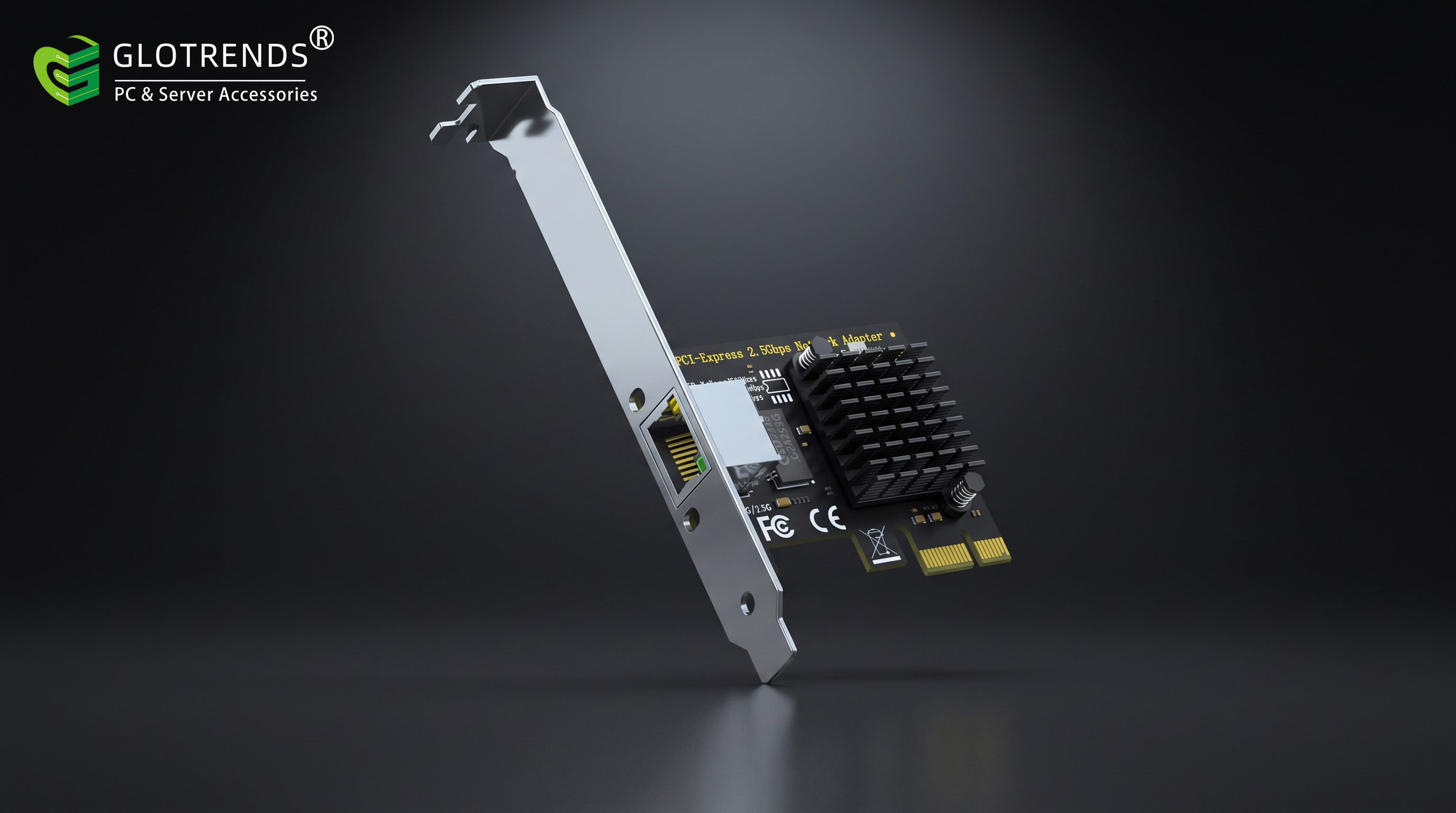 2.5Gb Network Card for Desktop PC/Server, RJ45 Port, 2500/1000/100Mbps Speed