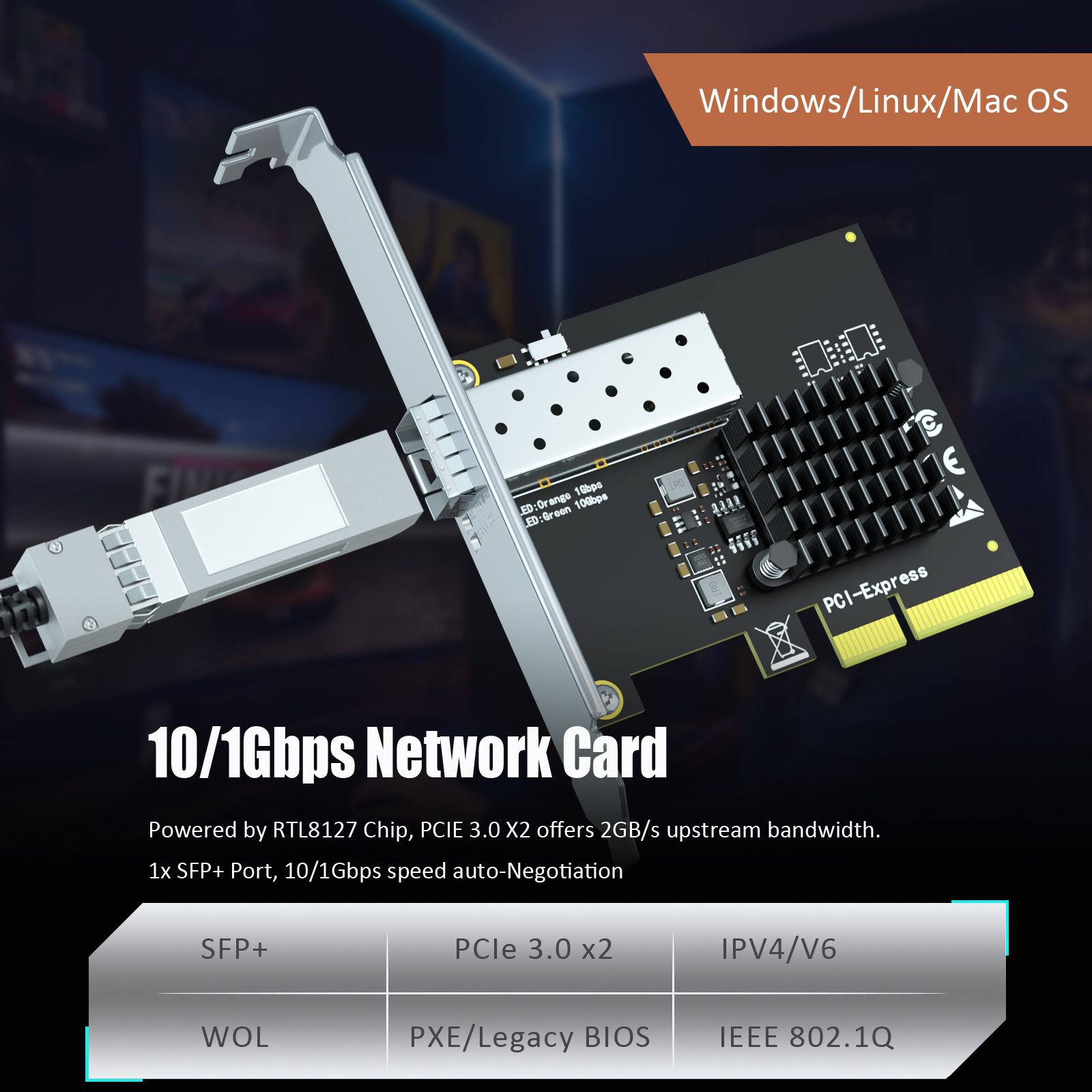 LE8127F1(X4) 10Gb RJ45 Ethernet Network Card