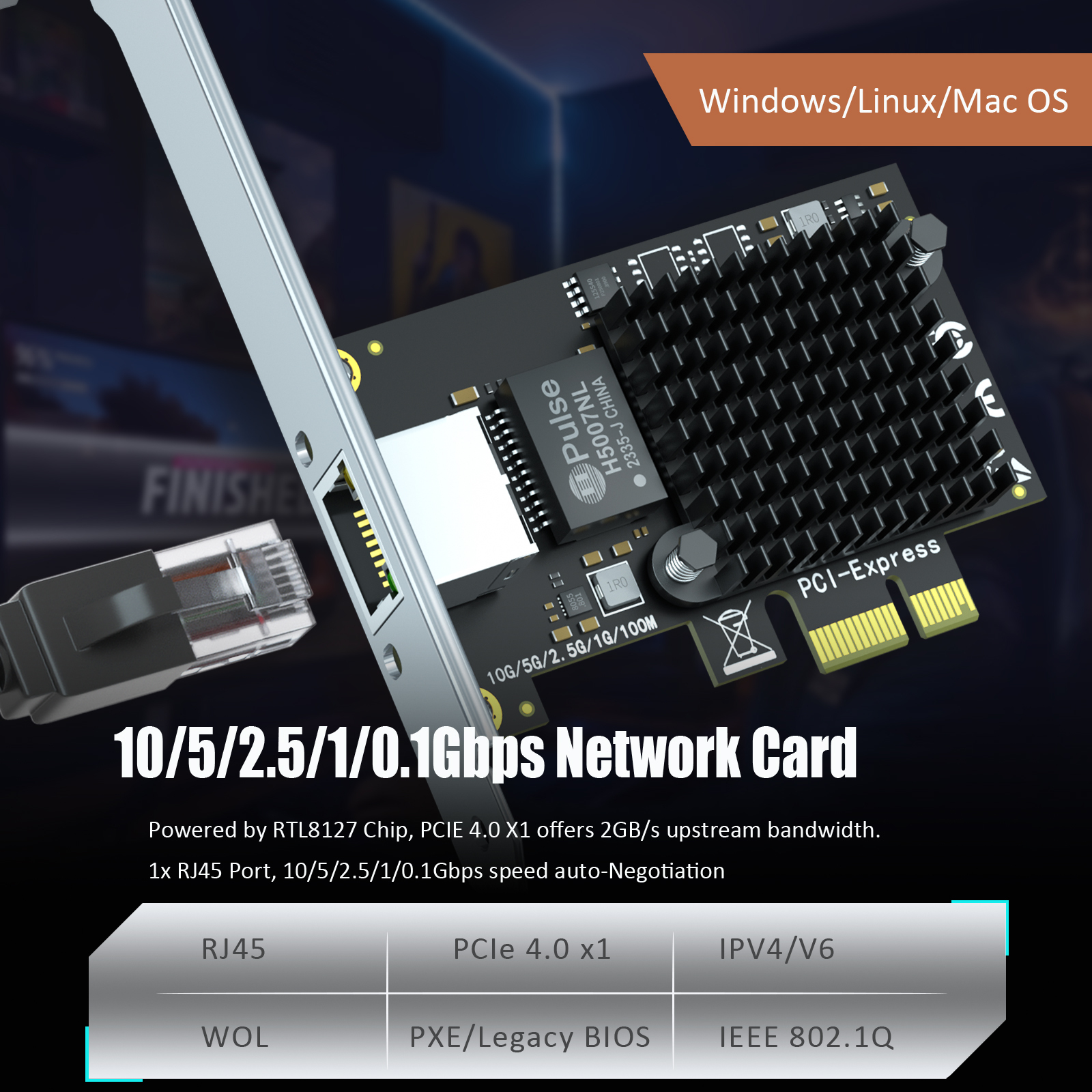 LE8127T1(X1) 10Gb RJ45 Ethernet Network Card