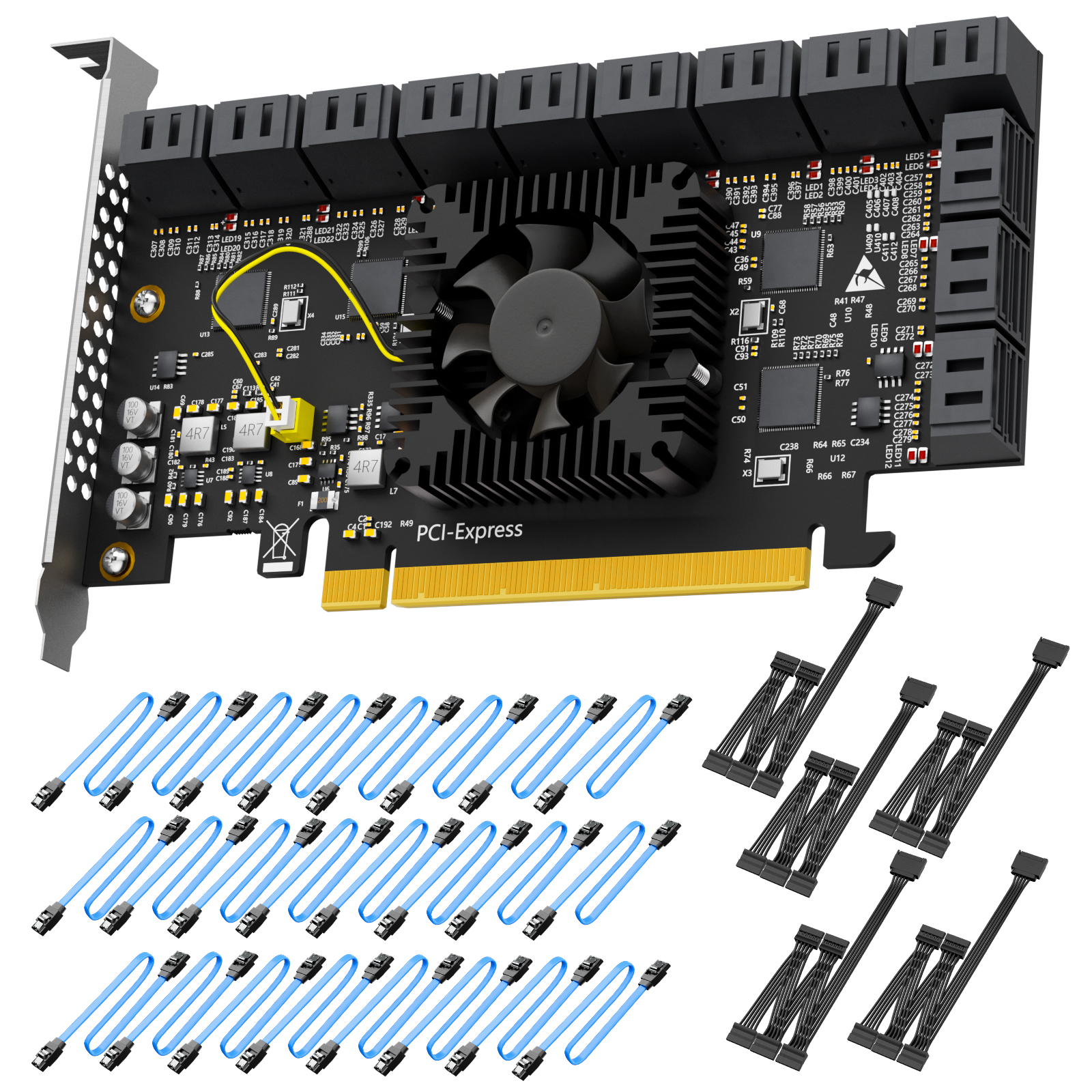 SA3824C 24-Port SATA Expansion Card, PCIE X16 Interface