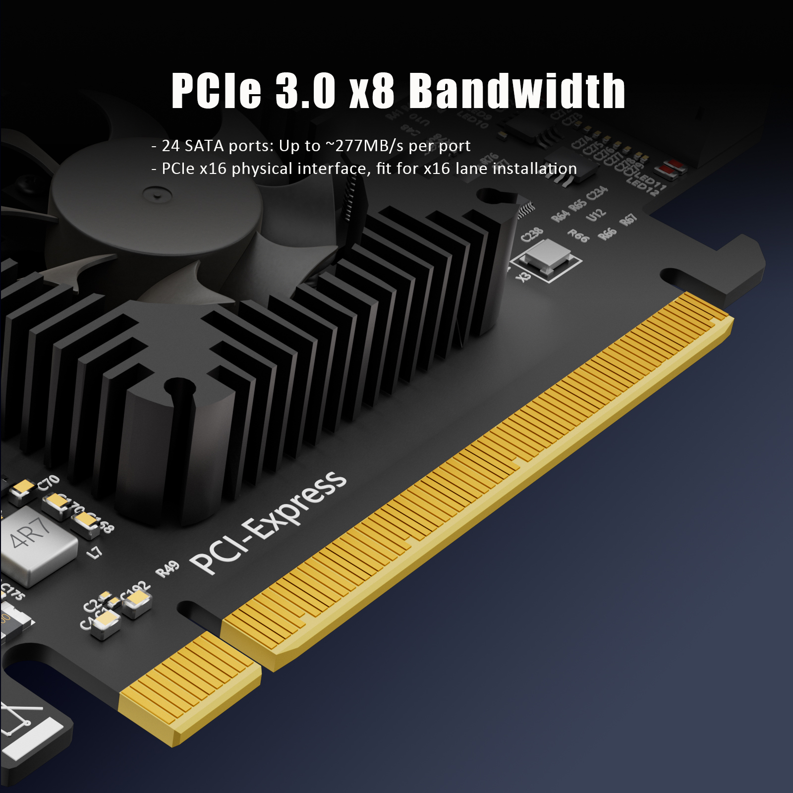 SA3824C 24-Port SATA Expansion Card, PCIE X16 Interface