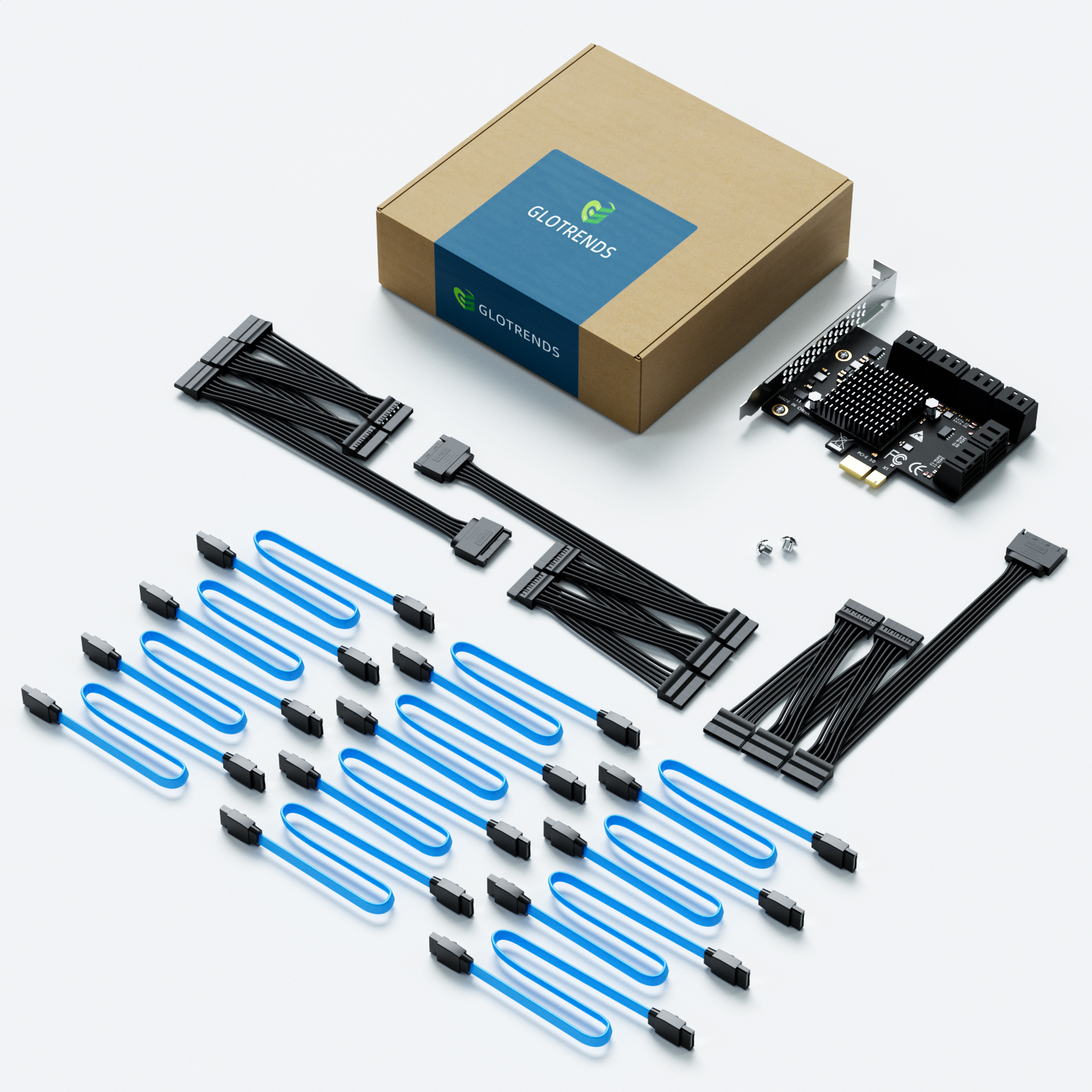 SA3112C 12-Port SATA Expansion Card, PCIE X1 Interface