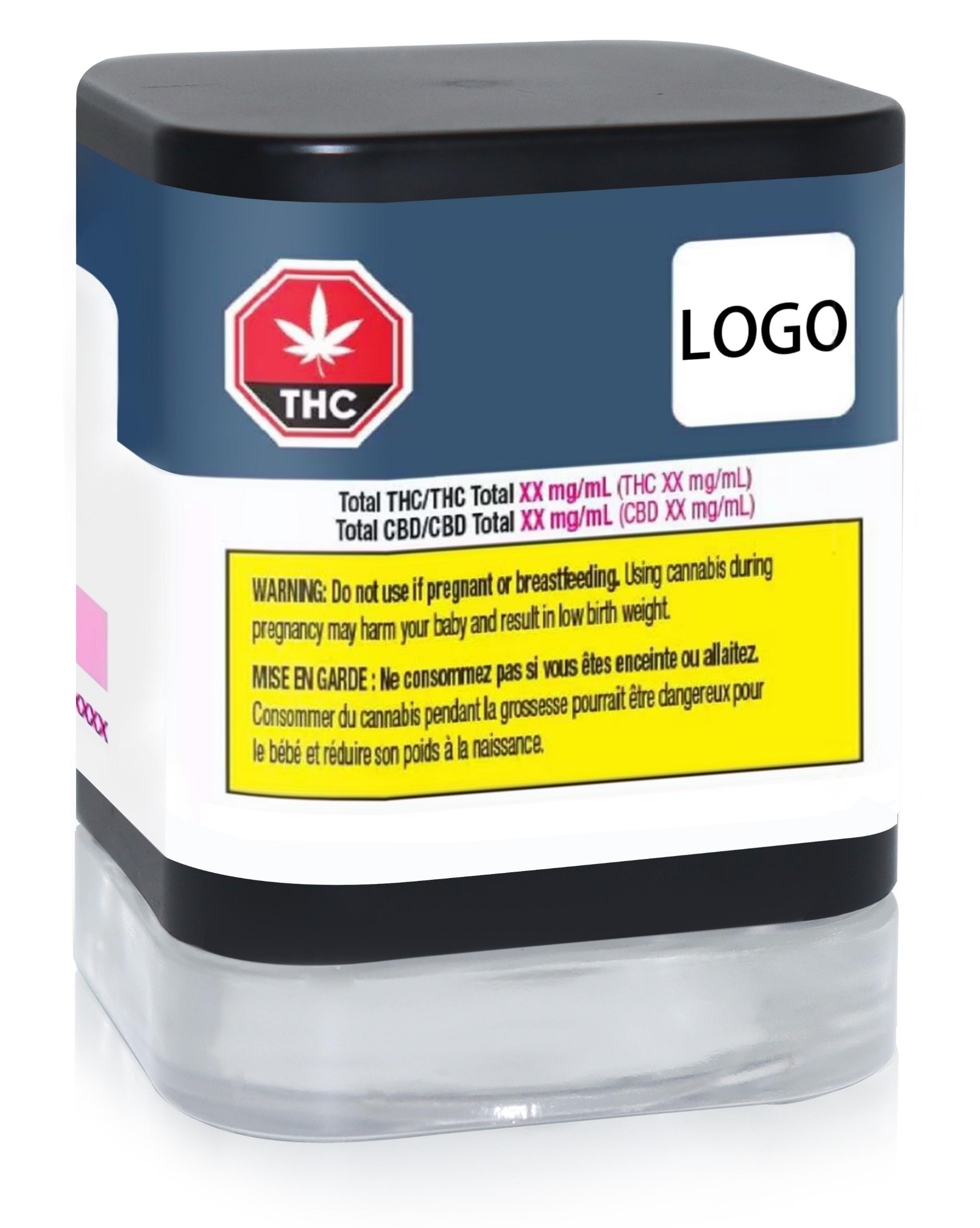 Child Proof Cube Jar Tall Lid