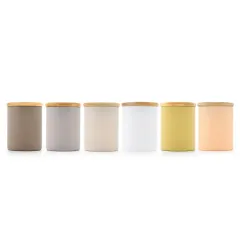 Custom glass storage jar kitchen canisters food cookie airtight storage jar with bamboo lid