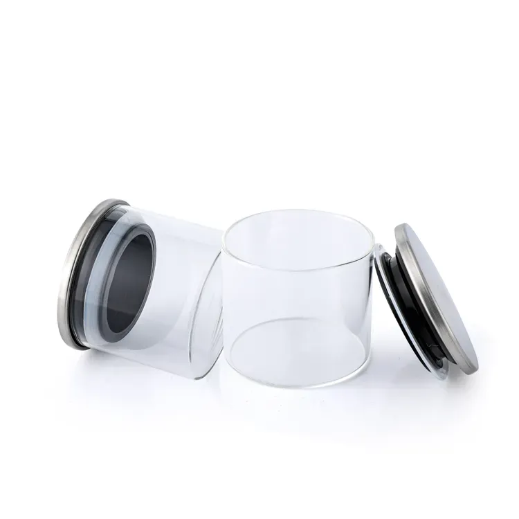 120ml clear glass candle jar air tight coffee tea jar food storage containers bottle smell proof with lid