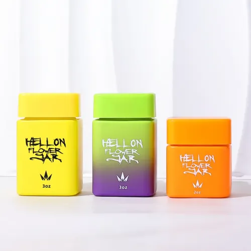 Custom Printing square glass jar 30ml 60ml 90ml 120ml airtight wide mouth child proof jar 3.5g smell proof glass bottle