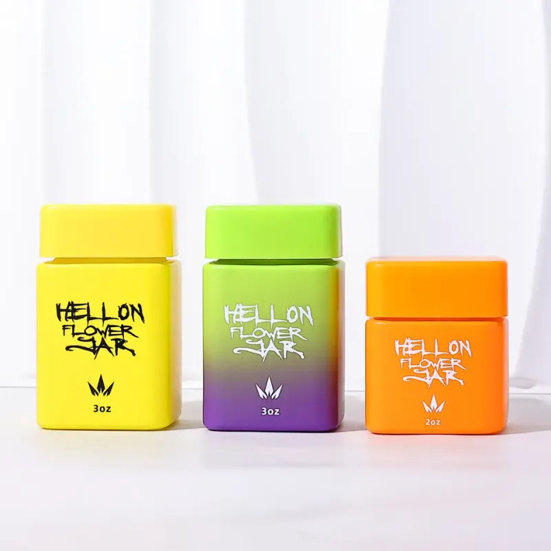 Custom Printing square glass jar 30ml 60ml 90ml 120ml airtight wide mouth child proof jar 3.5g smell proof glass bottle