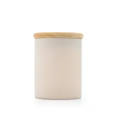 Supplier glass container canister air tight kitchen food spice glass storage jar smell proof bottle with bamboo lid