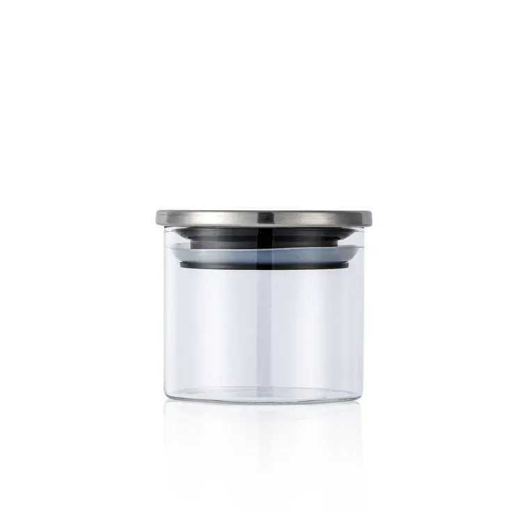 120ml clear glass candle jar air tight coffee tea jar food storage containers bottle smell proof with lid