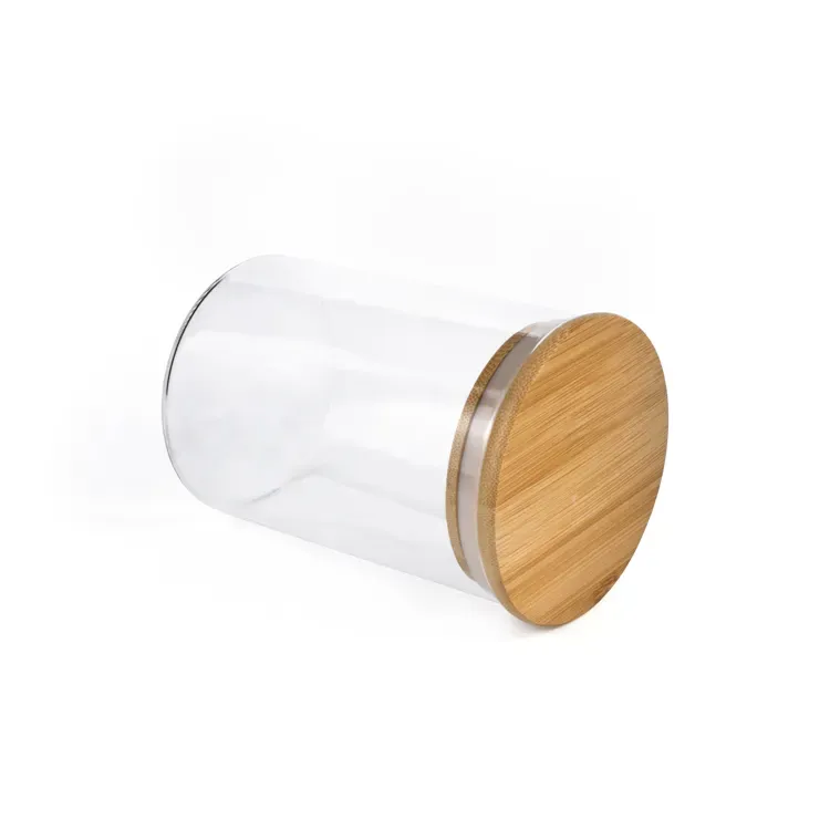 Best quality airtight glass jar storage food spice jar borosilicate glass coffee tea storage jar with bamboo lids