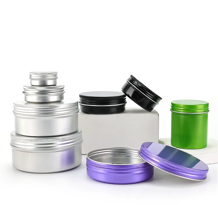 5g 10g 20g 110g 150g silver jar container cosmetic cream jar empty aluminum can jar with screw lid
