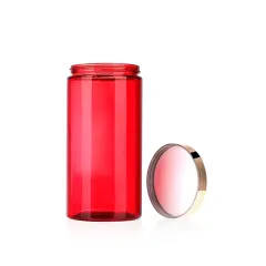 Food grade resistant sealing kitchen food storage glass jar with aluminum lids for tea and coffee