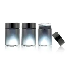 Luxury gradient blue glass jar food storage airtight smell proof glass storage cookie coffee tea jar