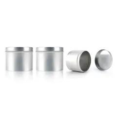 Custom sliver cream container cosmetic packaging metal tin can aluminum jar for tea