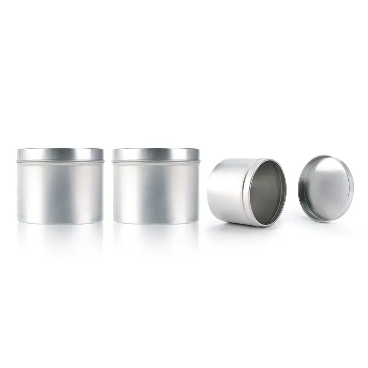 Custom sliver cream container cosmetic packaging metal tin can aluminum jar for tea