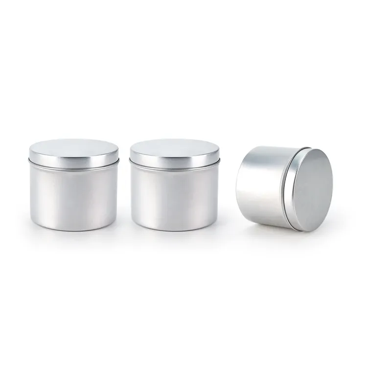 Custom sliver cream container cosmetic packaging metal tin can aluminum jar for tea