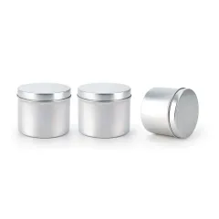 Custom sliver cream container cosmetic packaging metal tin can aluminum jar for tea