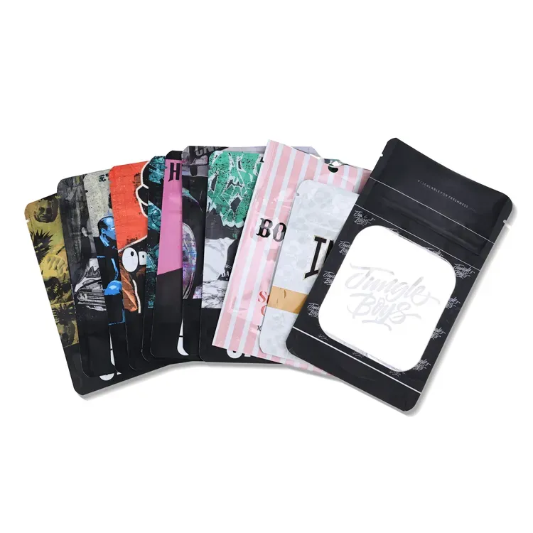 Custom 3.5g Stand Up Plastic PVC Smell Proof Zipper Bags Frosted Ziplock Child Resistant Packaging Mylar Bag With Zipper