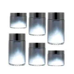 Smell proof gradient blue bottle coffee tea container jars big storage large sealed jar with lid